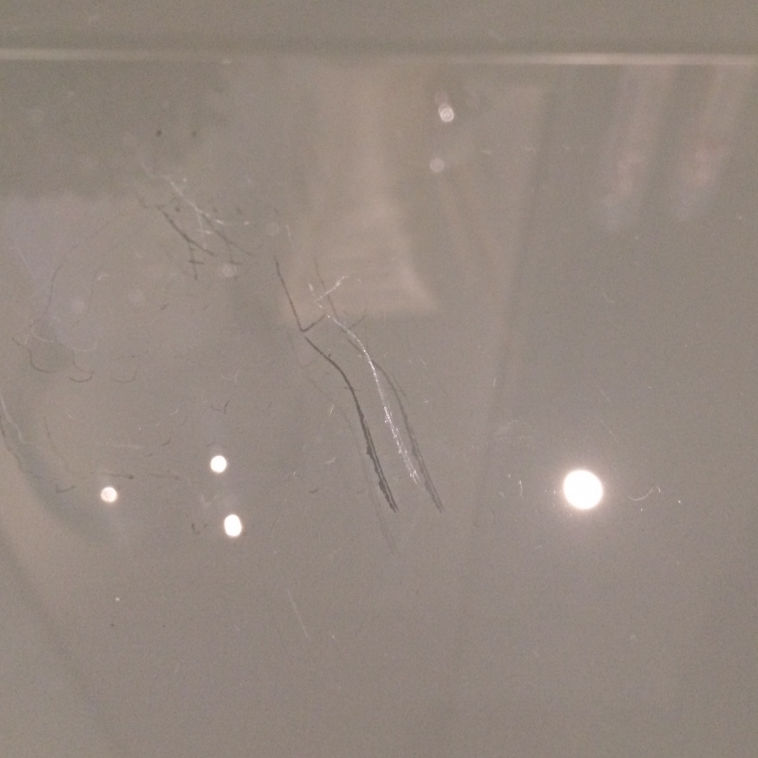 Vanity Glass Scratches Before