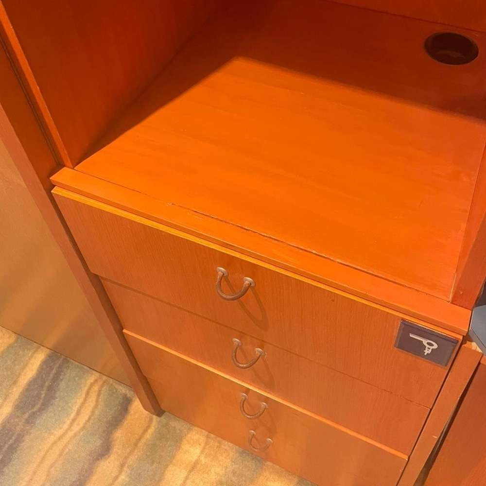 After: Water-Stained Marine Cabin Cabinet Top Restored