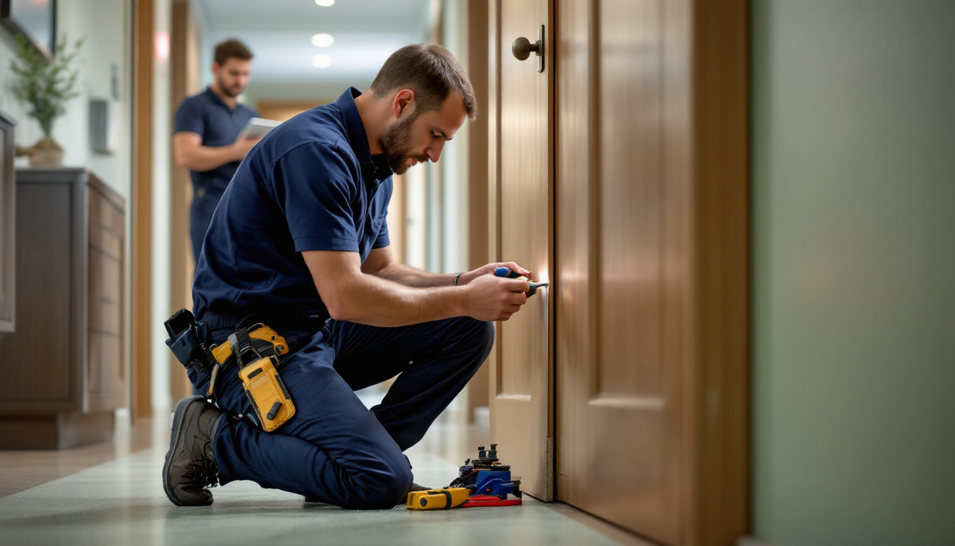 A Magicman technician repairing a hard surface on a live construction site