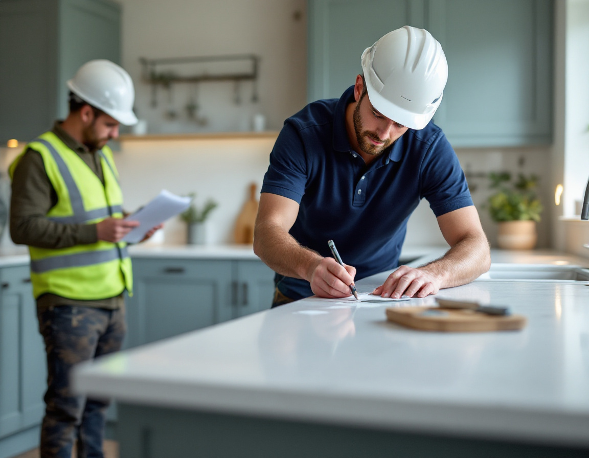 A Magicman technician repairing a surface on a construction plot